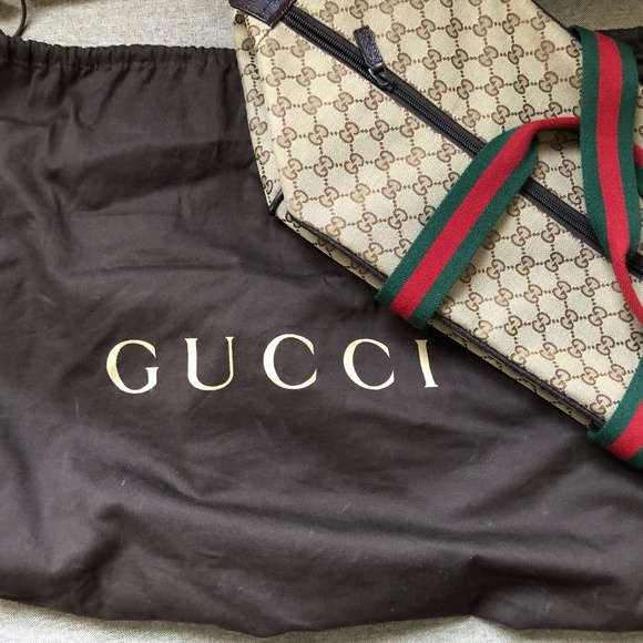 Gucci Handbags - Gucci Canvas Travel Duffle Bag